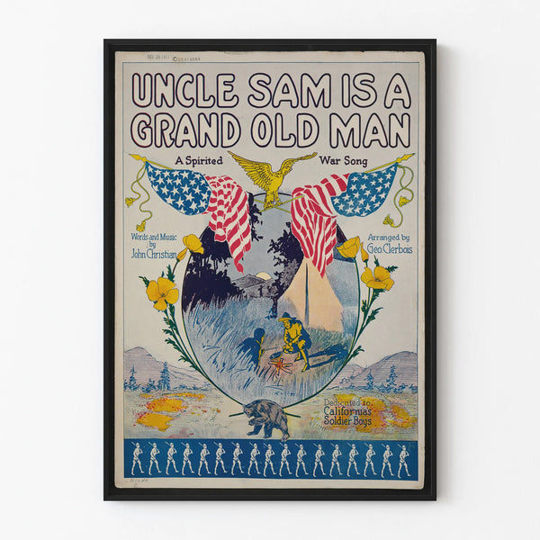 Vintage Poster 'Uncle Sam is a Grand Old Man' War Music