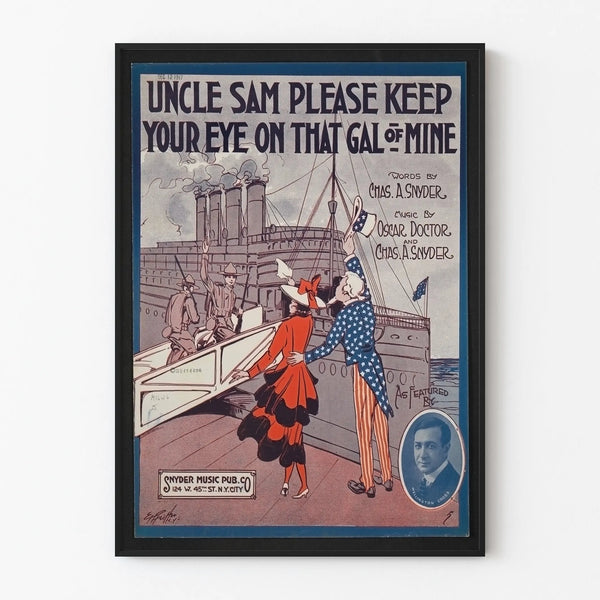 Vintage Uncle Sam and Soldiers at the Departure Poster
