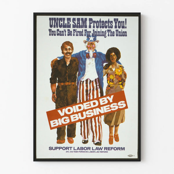 Vintage Poster of Uncle Sam and the Protection of Union Rights