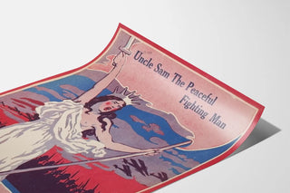 Vintage Poster Uncle Sam The Peaceful Fighting Man