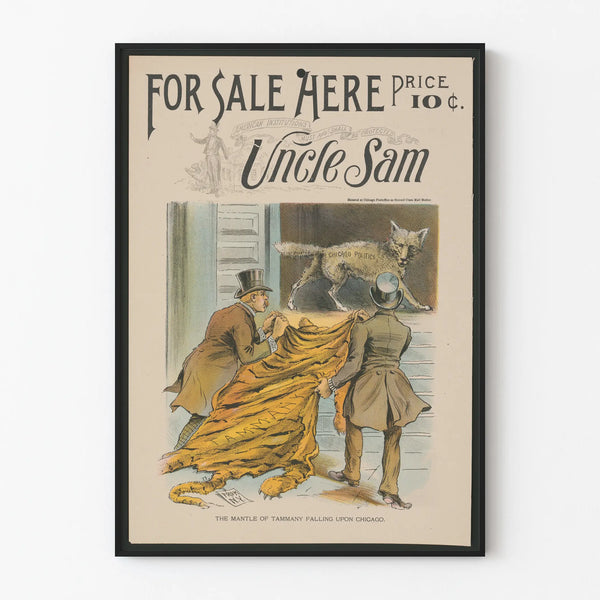 Vintage Uncle Sam Poster - Satirical Illustration of American Politics