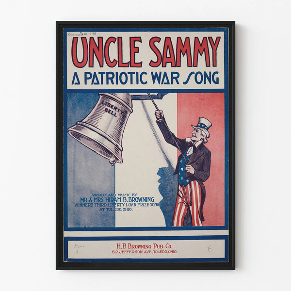 Vintage Uncle Sammy Poster - War Patriotic Song