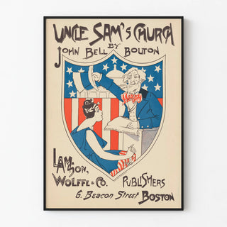 Vintage Poster Uncle Sam's Church by John Bell Bouton