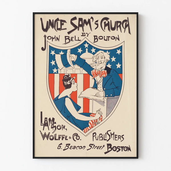 Vintage poster 'Uncle Sam's Church' by John Bell Bolton