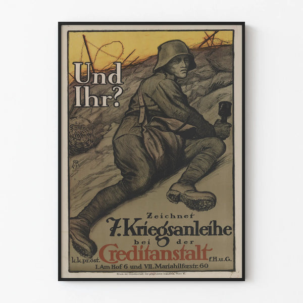 Vintage German military poster for the 7th war obligation