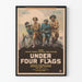 Vintage War Poster Under Four Flags