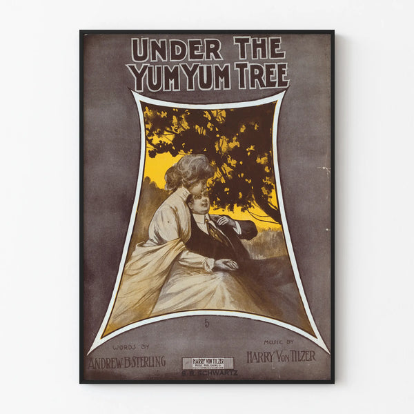 Vintage Poster Under The Yum Yum Tree - Romantic Wall Decoration