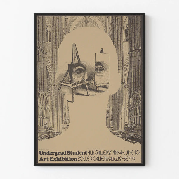 Vintage university student art exhibition poster
