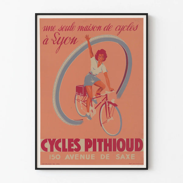 Vintage poster Cycles Pithioud Lyon wall decoration bicycle