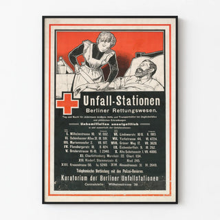 Vintage poster of Berlin medical rescue stations
