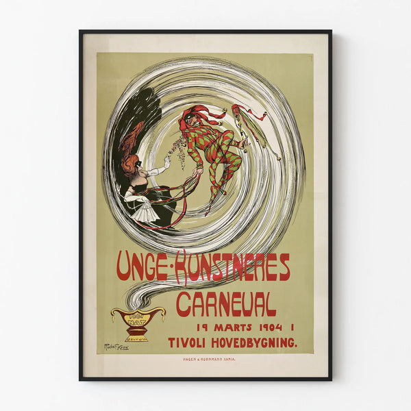 Vintage carnival poster of young artists 1904