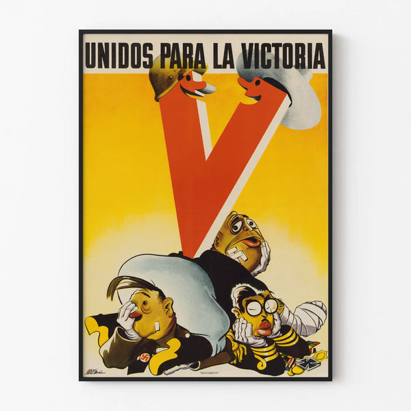 Vintage wall decoration poster 'United for Victory'