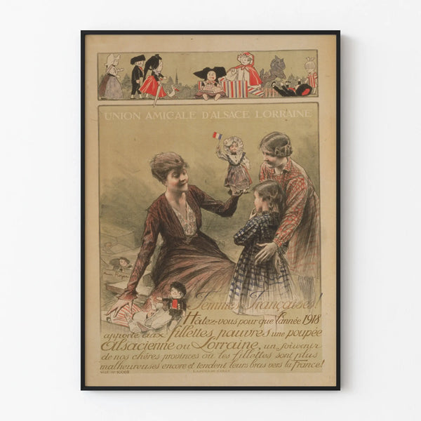 Vintage poster of the Union Amicale d'Alsace Lorraine for wall decoration