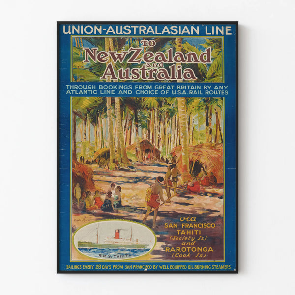 Vintage Poster of the Union-Australasian Line to New Zealand and Australia