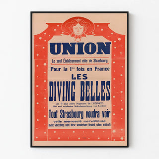 Vintage poster Union - The Diving Beauties in Strasbourg