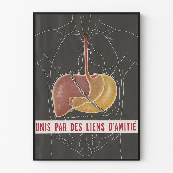 Vintage poster United by bonds of friendship - Original wall decoration