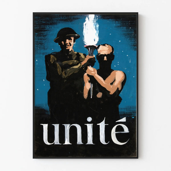 Wall Poster of Unity with Soldier and Worker Holding a Torch