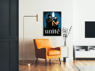 Wall Poster of Unity with Soldier and Worker Holding a Torch