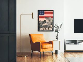 American Patriot Poster United We Win with Workers