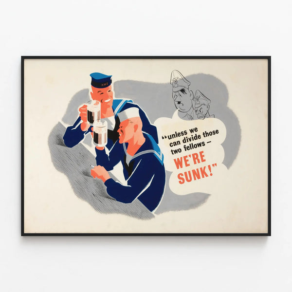 World War II Propaganda Poster - Anglo-American Alliance — framed artwork on a wall