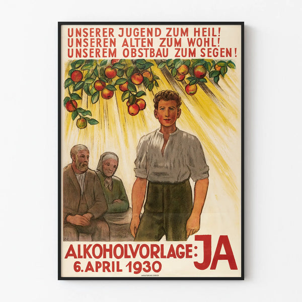 Vintage Pro-Alcohol Campaign Poster 1930 Wall Decoration