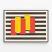 Decorative Poster Geometric Composition Red Yellow and Black Stripes — framed artwork on a wall