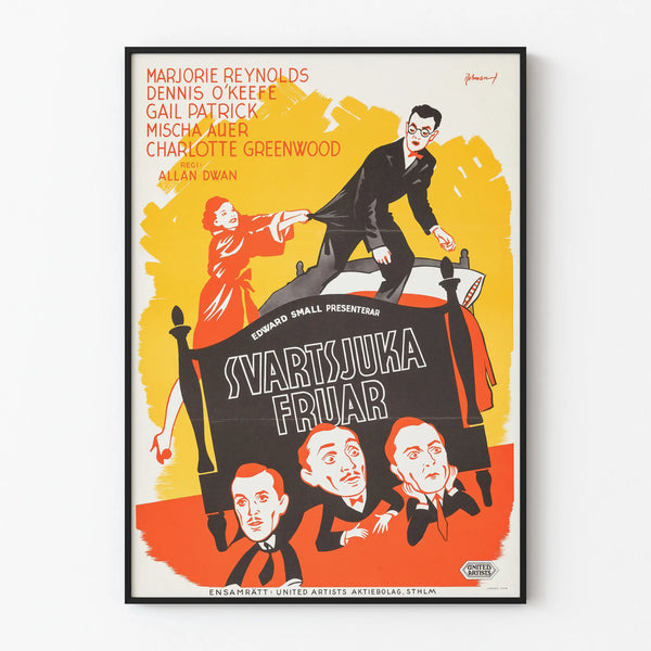 Vintage poster wall decoration film Svartsjuka Fruar