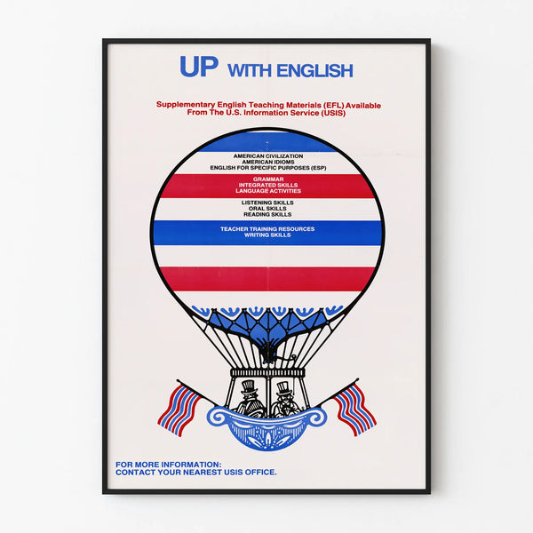 Vintage Poster Up With English - Educational Wall Decoration