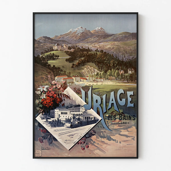Vintage poster Uriage-les-Bains Isère wall decoration mountain