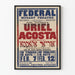 Vintage poster of Uriel Acosta theater in English and Yiddish