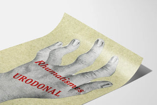 Vintage poster of a deformed hand for rheumatism - Urodonal