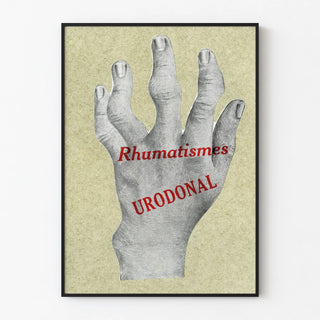 Vintage poster of a deformed hand for rheumatism - Urodonal