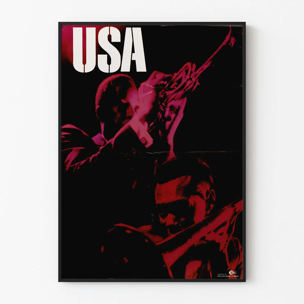 Jazz USA Poster with Musicians in Red Light