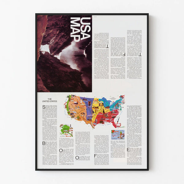 Wall Poster Illustrated Map of the United States - American Wall Decoration
