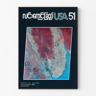 Vintage USA 51 Satellite Map Poster