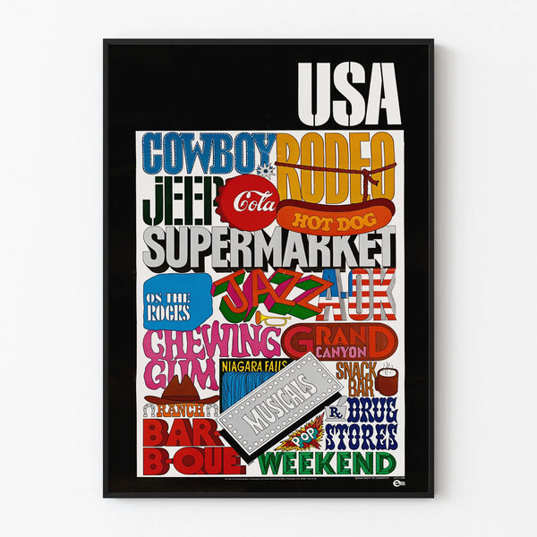 Colorful vintage USA typographic poster