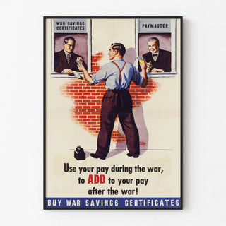 Vintage poster of war savings certificate