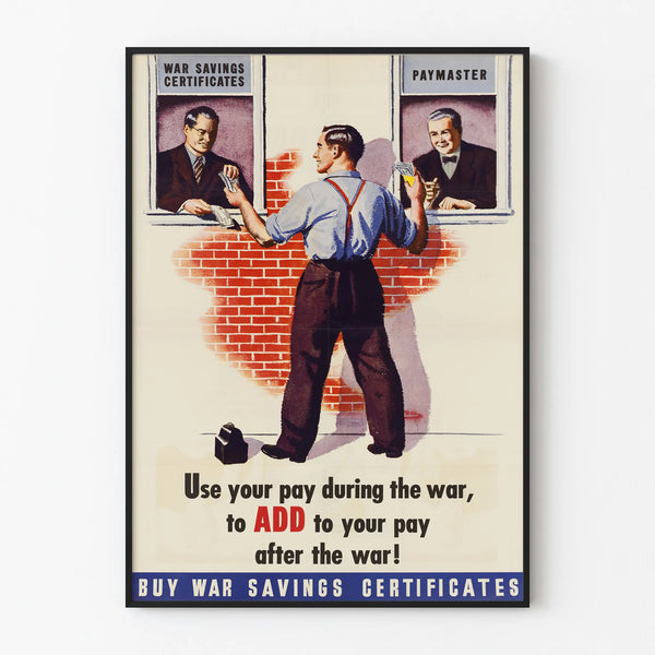 Vintage poster of war savings certificate