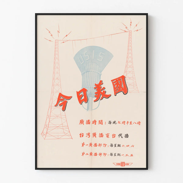 Vintage Usis Radio Poster for Wall Decoration