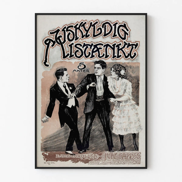 Vintage theater poster Uskyldigt Mistænkt