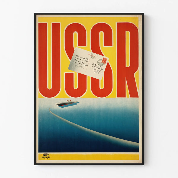 Vintage Soviet Union Poster Voyage en Paquebot - Retro Wall Decoration