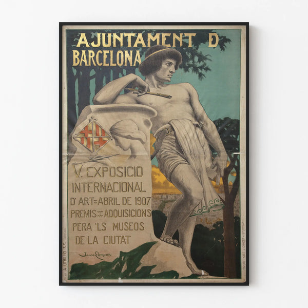 Vintage Poster of the 1907 International Art Exhibition in Barcelona