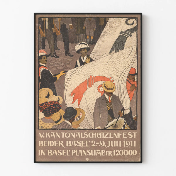 Vintage Poster of the Cantonal Shooting Festival Basel 1911