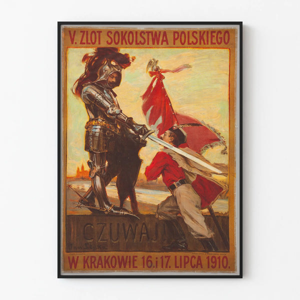 Vintage poster of the 5th Sokol Congress of Poland in Kraków 1910