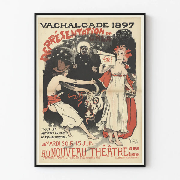 Vintage poster Vachalcade 1897 at the New Theatre - Artistic wall decoration
