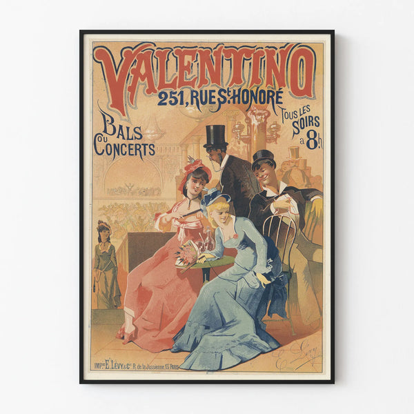 Vintage Valentino poster rue Saint-Honoré - Elegant wall decoration