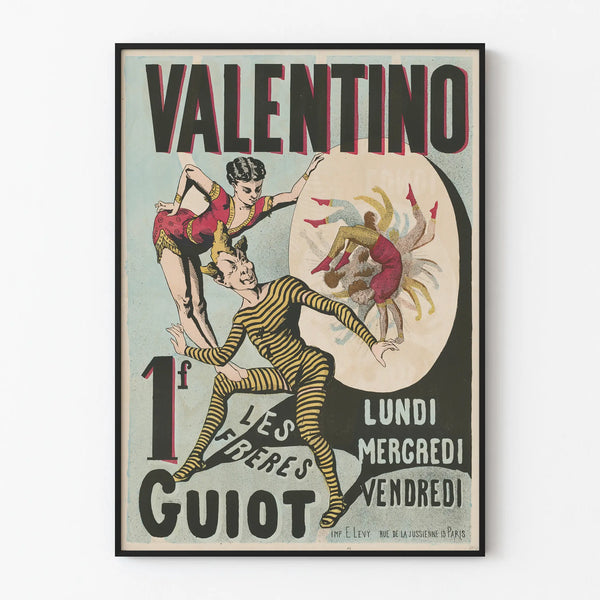 Vintage Valentino Poster by Les Frères Guiot for Wall Decoration
