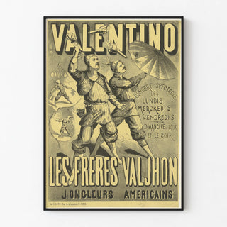 Vintage Valentino Poster The Valjhon Brothers American Jugglers