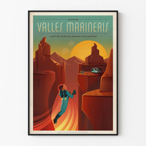 Decorative Poster of Valles Marineris - Futuristic Martian Landscapes