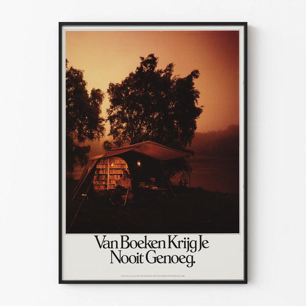 Decorative Poster Van Boeken Krijg Je Nooit Genoeg - Nighttime Reading Atmosphere